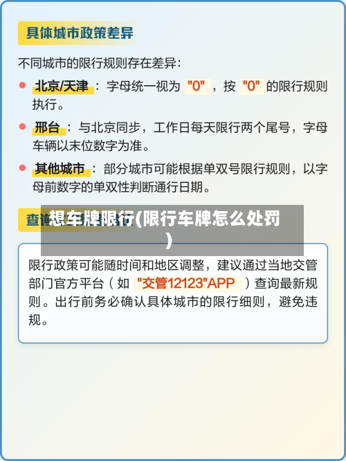 想车牌限行(限行车牌怎么处罚)-第2张图片