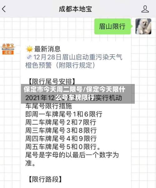 保定市今天周二限号/保定今天限什么号车牌限行