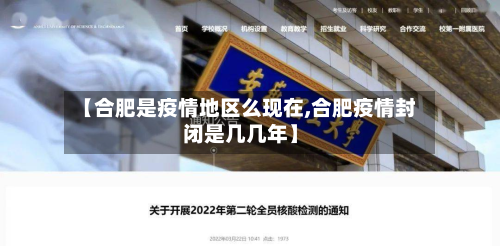 【合肥是疫情地区么现在,合肥疫情封闭是几几年】-第2张图片