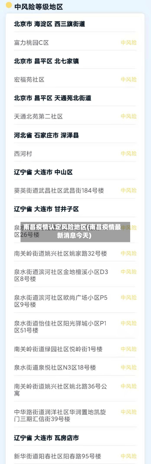 南昌疫情认定风险地区(南昌疫情最新消息今天)