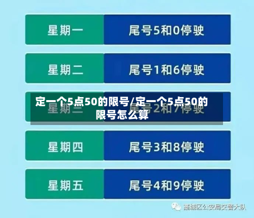 定一个5点50的限号/定一个5点50的限号怎么算