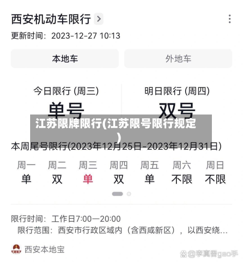 江苏限牌限行(江苏限号限行规定)-第2张图片