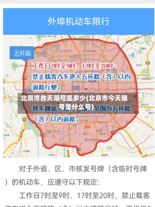 北京市昨天限号是多少(北京市今天限号是什么号)