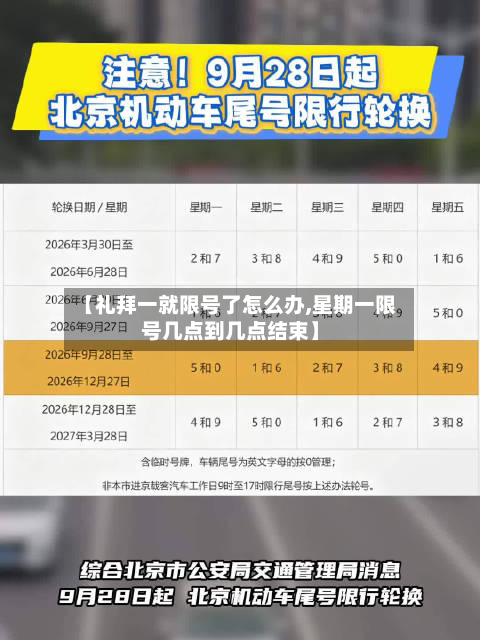 【礼拜一就限号了怎么办,星期一限号几点到几点结束】