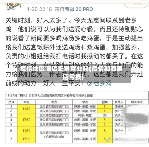 疫情地区酒店正常营业吗(疫情期间酒店亏损)