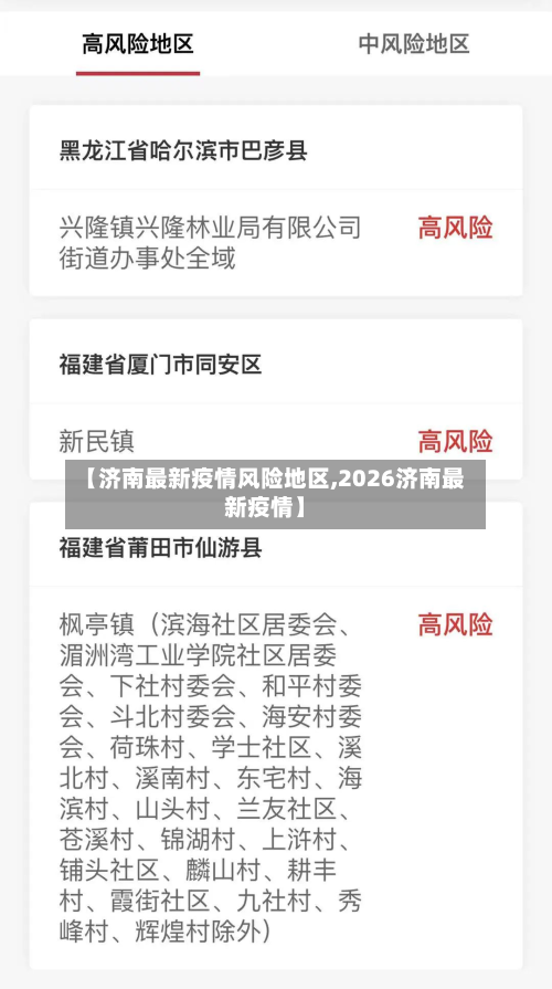 【济南最新疫情风险地区,2026济南最新疫情】