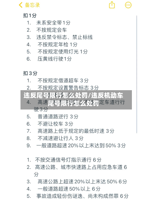 违反尾号限行怎么处罚/违反机动车尾号限行怎么处罚