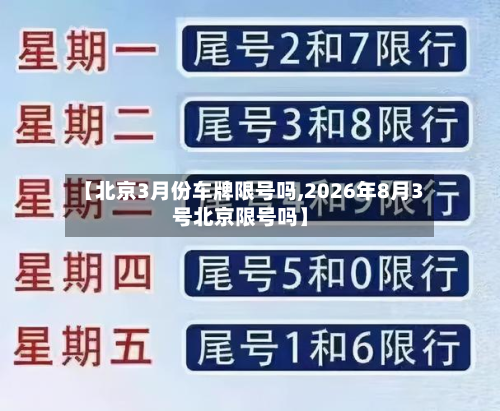 【北京3月份车牌限号吗,2026年8月3号北京限号吗】