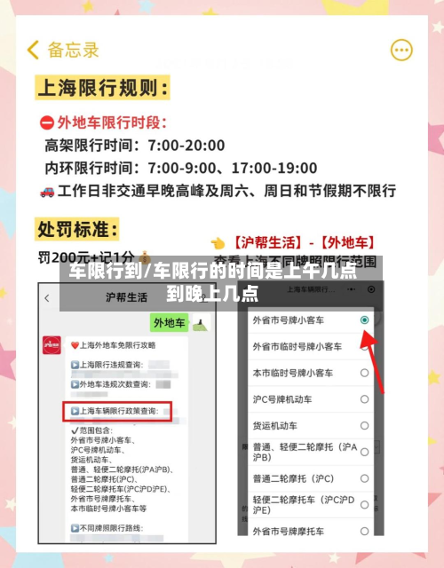 车限行到/车限行的时间是上午几点到晚上几点-第2张图片
