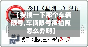 【搜搜一下那个车辆限号,车辆限号被拍照怎么办啊】