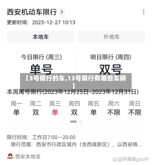 【3号限行的车,13号限行有哪些车辆】